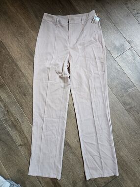SHEIN Women's Straight Dress Pants in Light-Beige, Size 4